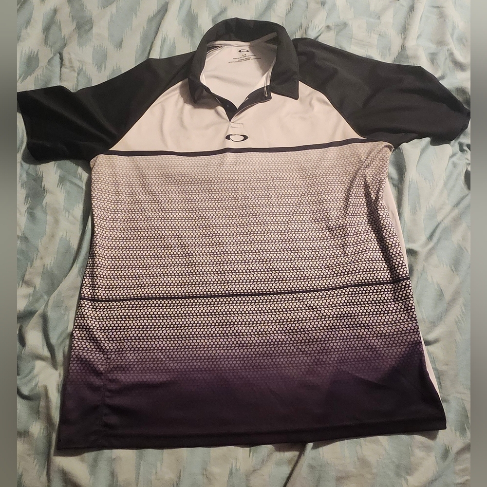 Oakley Performance Golf Polo Men's Size‎ Large Black /Gray
